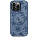 Guess GUHMP15XG4GFRB iPhone 15 Pro Max  6.7" niebieski|blue hardcase 4G Collection Leather Metal Logo MagSafe Photo