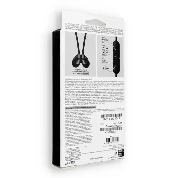 Wireless earphones Sony WI-C310 black Foto 7