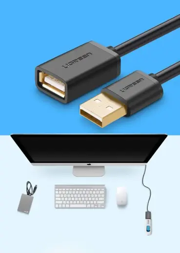 USB 2.0 extension cable UGREEN US103, 1m (black) Foto 2