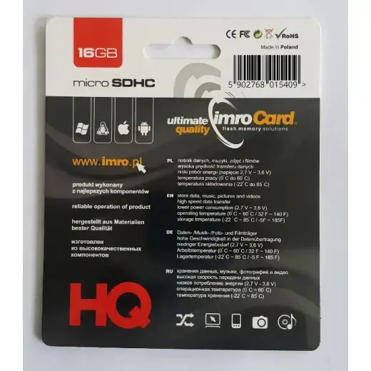 Imro memory card 16GB microSDHC cl. 6 Foto 2