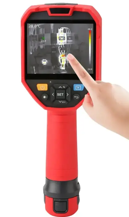 Profesionāla uzlabota termokamera, 256x192, -20-550°C, 56°×42,2°, 25 Hz, 3,5'' IPS touch, 5 MP, P54, Wi-Fi live, 32 GB Micro SD, UNI-T