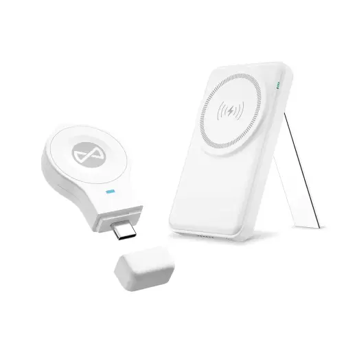 Forever MACS-100 magnetic wireless charging station with power bank white 5in1 Фото num