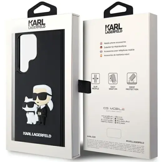 Original Pouch KARL LAGERFELD  hardcase 3D Rubber Karl&Choupette KLHCS24L3DRKCNK for Samsung Galaxy S24 Ultra black Фото num
