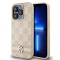 DKNY Leather Checkered Mono Pattern & Printed Stripes case for iPhone 15 Pro Max - pink — Foto 1