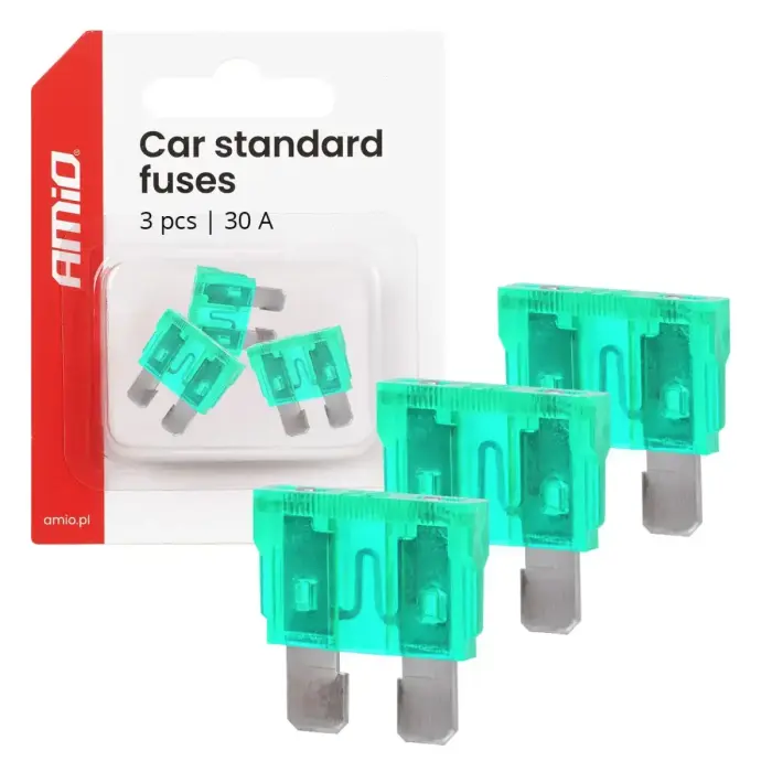 Car blade fuses STANDARD 3 pcs 30A AMIO-05109