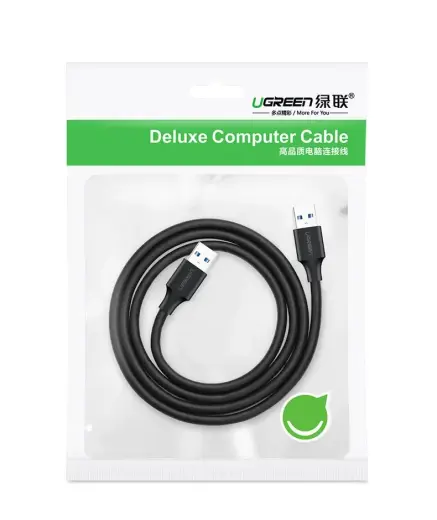 USB 2.0 M-M UGREEN kabelis US102, 0,5 m (melns) Foto 5