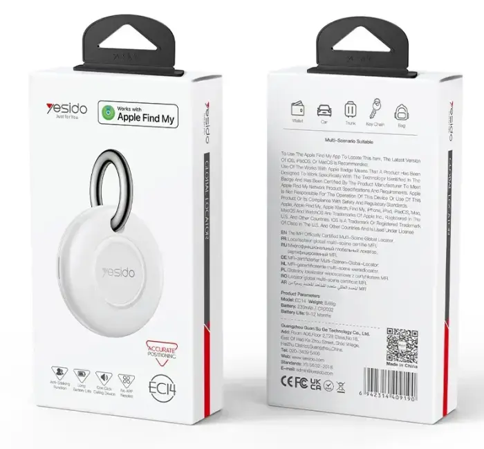 YESIDO LOCATOR EC14 AIRTAG 240mAh WHITE Foto 2