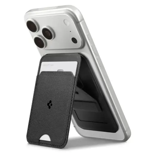 SPIGEN S314-3 SLIM FOLD TRIPOD MAGSAFE UNIVERSAL MAGNETIC CARD HOLDER BLACK