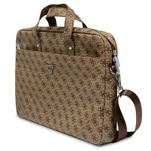 Guess 4G PU Triangle Logo Computer Bag 15|16" Brown Фото num