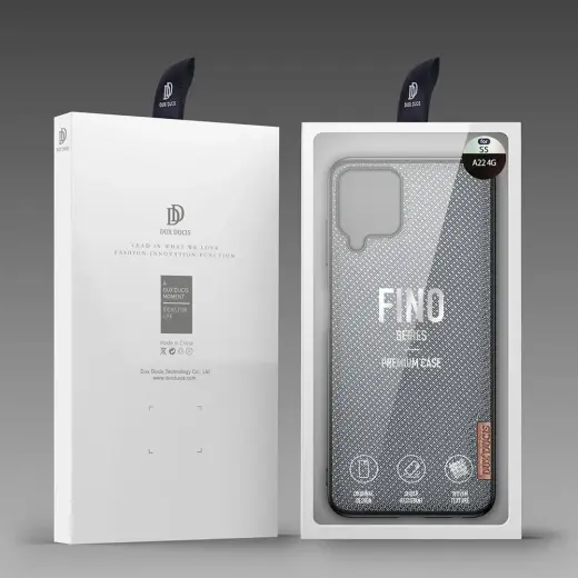 Dux Ducis Fino case covered with nylon material for Samsung Galaxy A22 4G gray Photo