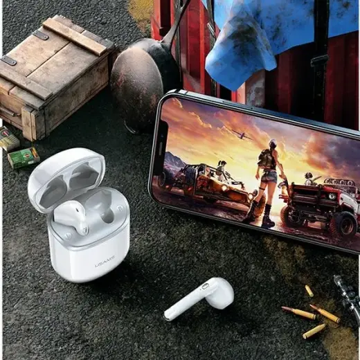 USAMS Słuchawki Bluetooth 5.0 TWS SYseries SY02 bezprzewodowe biały|white BHUSY01 Foto 7