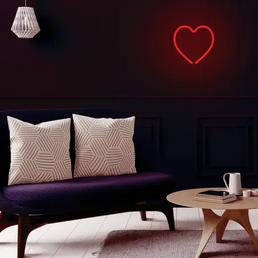Neon LED Light HEART red Bat + USB FLNE07 Forever Light Foto 7