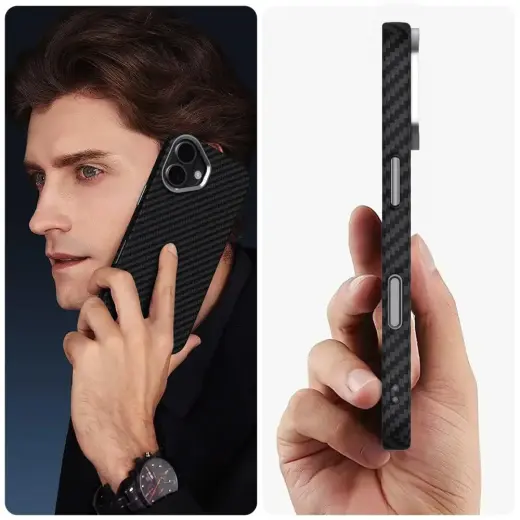 TECH-PROTECT ION CARBON MAGSAFE IPHONE 17 BLACK|SILVER Foto 3