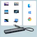 USB-C 6 in 1 Hub Wozinsky WHBC10Y4S Multifunctional, Aluminum, with 25 cm Cable - Gray Photo