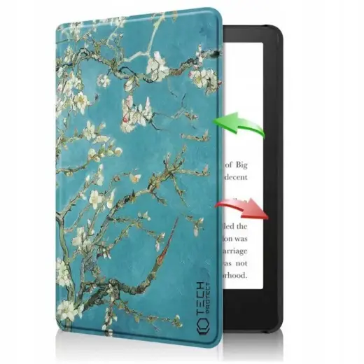 Tech-Protect SmartCase case for Kindle Paperwhite V | 5 | Signature Edition - blue with sakura flowers Фото num