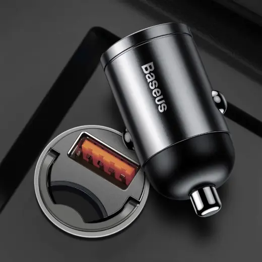 Baseus Tiny Star Mini Quick Charge auto lādētājs USB Port | 30W | QC | USB-A | pelēks Foto 9