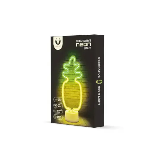 Neon LED on stand PINEAPPLE orange green USB-C FSC-12 Forever Light Foto 8