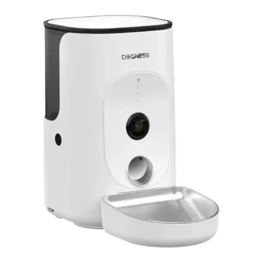 Dogness F15 WiFi 4L smart food dispenser with camera with stainless steel container (white) Photo