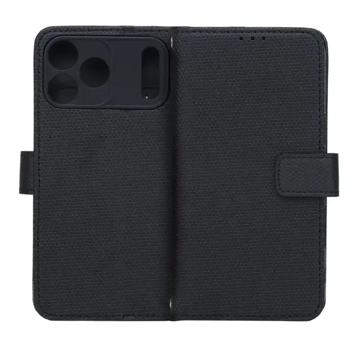 Smart Triangle book type phone case for iPhone 17 Pro Max | iPhone 18 Pro Max black