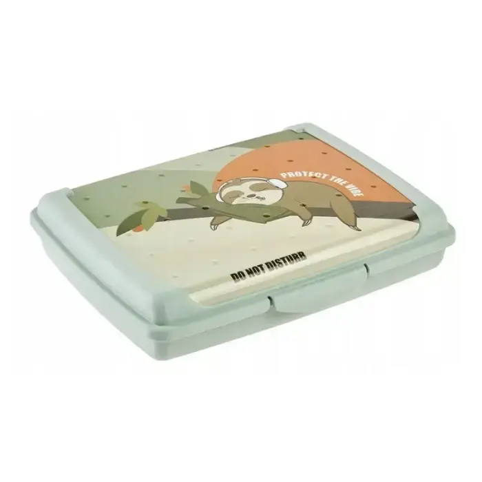 Food storage container deco-click-box mini 0.5L Carla “Lazy Lui” 17x13x3.5cm green