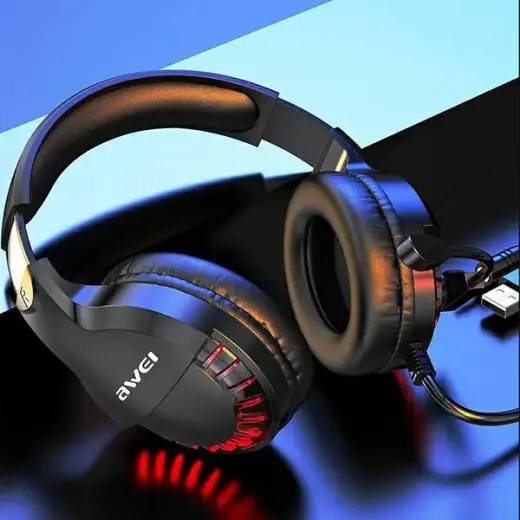 AWEI słuchawki gaming ES-770i nauszne gamingowe z mikrofonem czarny|black Foto 2