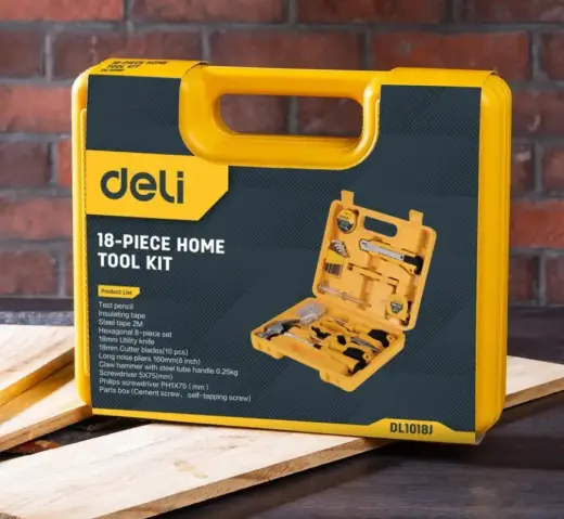 Набор бытовых инструментов DELI TOOLS 18шт|set Yellow Фото num