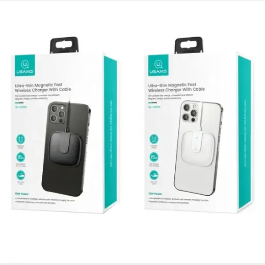 USAMS Ład. indukcyjna US-CD153 magnetic 15W iPhone 12 series czarny|black CD153DZ01 Фото num