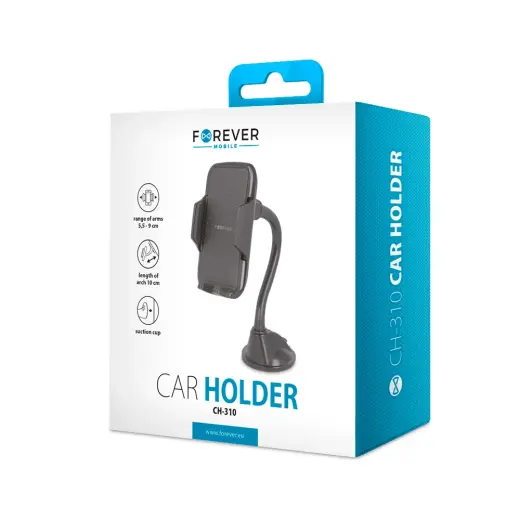 Forever CH-310 Universal Car Holder 10cm Window | Panel Mechanism (5.5-9cm) Black Photo