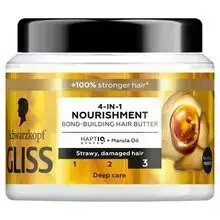 Schwarzkopf Professional Gliss Nourishment 4-in-1 Hair Butter - Vyživující maska pro roztřepené a poškozené vlasy 400ml