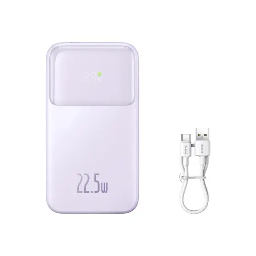 Baseus Comet Series powerbank with display 20000mAh 22.5W - purple + USB-A | USB-C cable Foto 10