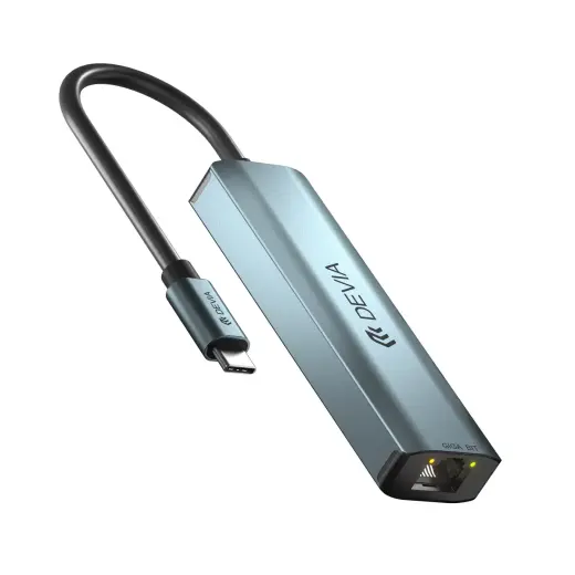 Devia adapter HUB 4in1 EC621 USB-C 3.1 to 3x USB 3.0 + RJ45 deep gray Фото num