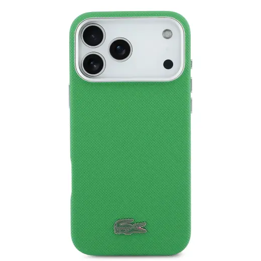 Lacoste Iconic Petit Pique Metal Logo MagSafe Case for iPhone 17 Pro Max Green Foto 2