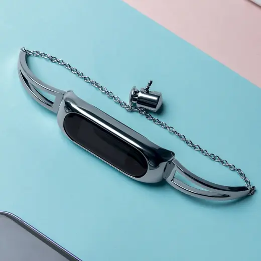 Fusion Metal Bracelet ремешок для часов Xiaomi Mi Band 3 | 4 | 5 | 6 серебряный Фото num