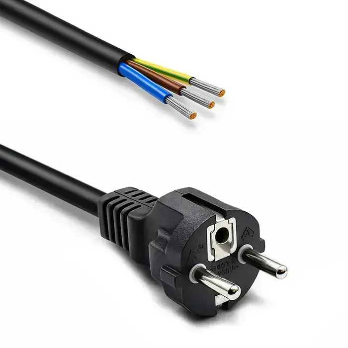 Qoltec Power cord | SCHUKO CEE 7/7 plug | Cu copper | stripped and soldered | 3x1.50 mm² | 3m