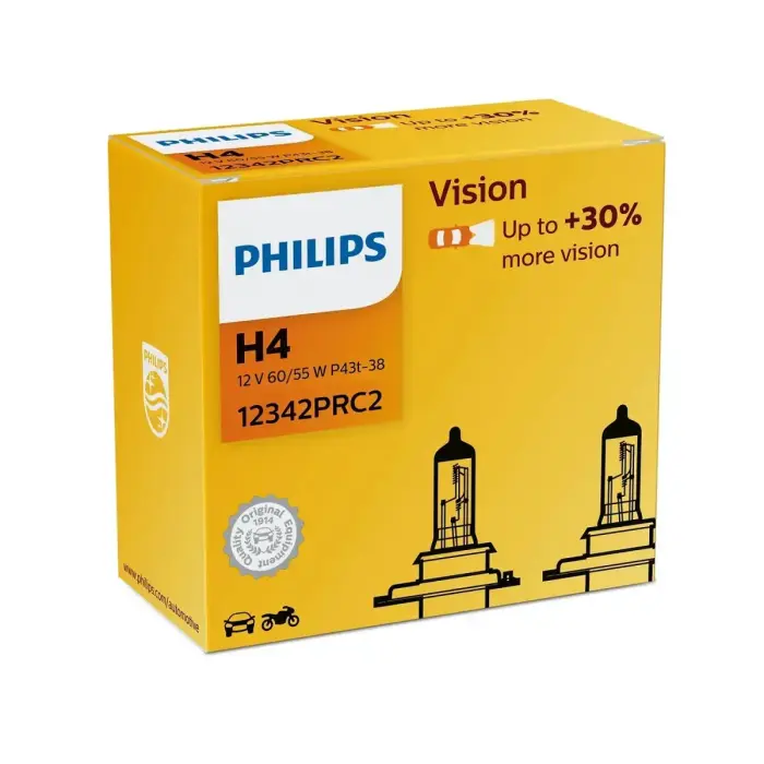 Philips H4 Vision Car Bulb 2pcs 12V 60/55W 12342PRC2 Foto 2
