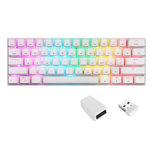 Wireless mechanical keyboard Motospeed SK62 White (blue switch) Photo