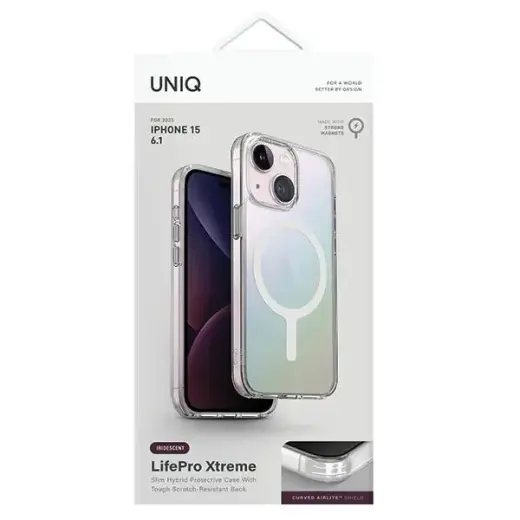 UNIQ LifePro Xtreme Magclick uzlādes telefona maciņš ar MagSafe atbalstu Apple iPhone 15, Apple iPhone 14, Apple iPhone 13 caurspīdīgs Foto 2