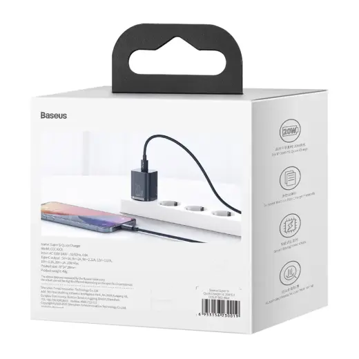 Baseus Super Si зарядное устройство | 20W | QC | USB-C | синее Фото num
