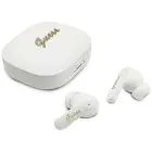 Earphone TWS Guess Script Metal Logo    white — Foto 1