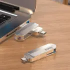 Pendrive 32GB USB 3.0 (USB A + USB C) Hoco UD10 silver — Foto 5