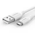 Mikro USB kabelis UGREEN QC 3.0 2.4A 1m (balts) Foto 1