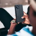 FANCY grāmatveida maciņš telefonam iPhone 17 melns — Foto 8