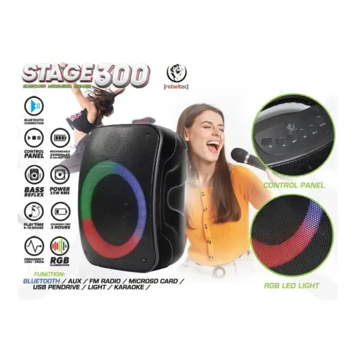 Rebeltec Bluetooth speaker STAGE 300 black Фото num