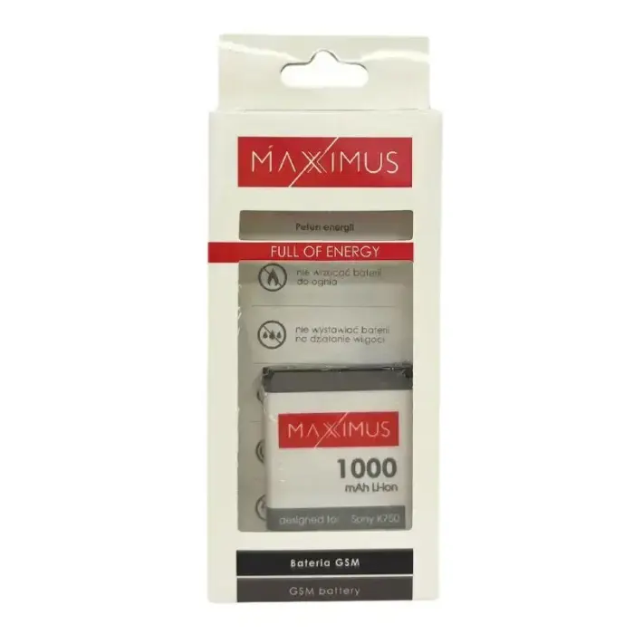 BATTERY MAXXINUS SONY ERICSSON K750 1000mAh LI-ION BST-37 Photo