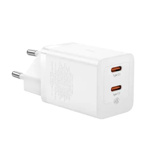 Baseus GaN5 Pro 40W 2xUSB-C Wall Charger - White Foto 4