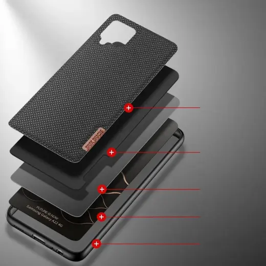 Dux Ducis Fino case covered with nylon material for Samsung Galaxy A22 4G black Photo