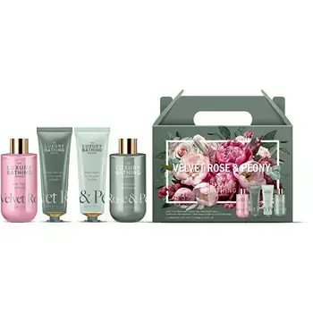 Grace Cole Rose & Peony Body Care Box ( Růže & Pivoňka ) - Dárková sada péče o tělo ( 4 ks )