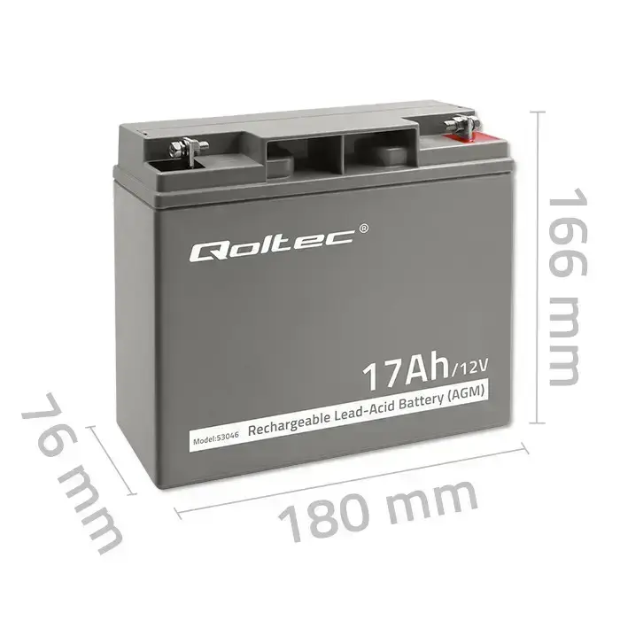 Qoltec AGM battery | 12V | 17Ah | Maintenance-free | Efficient| LongLife | for UPS, scooter Foto 7