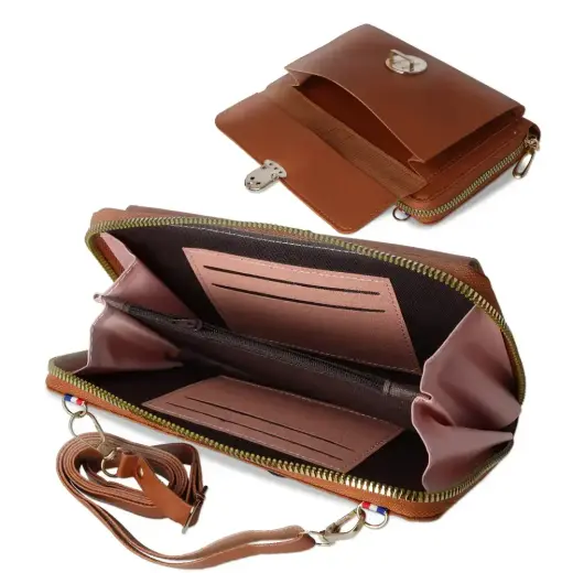 Knitted bag for phone GCW06 brown Photo