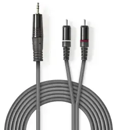 Kabelis Nedis AUX 3.5mm - 2x RCA 3m